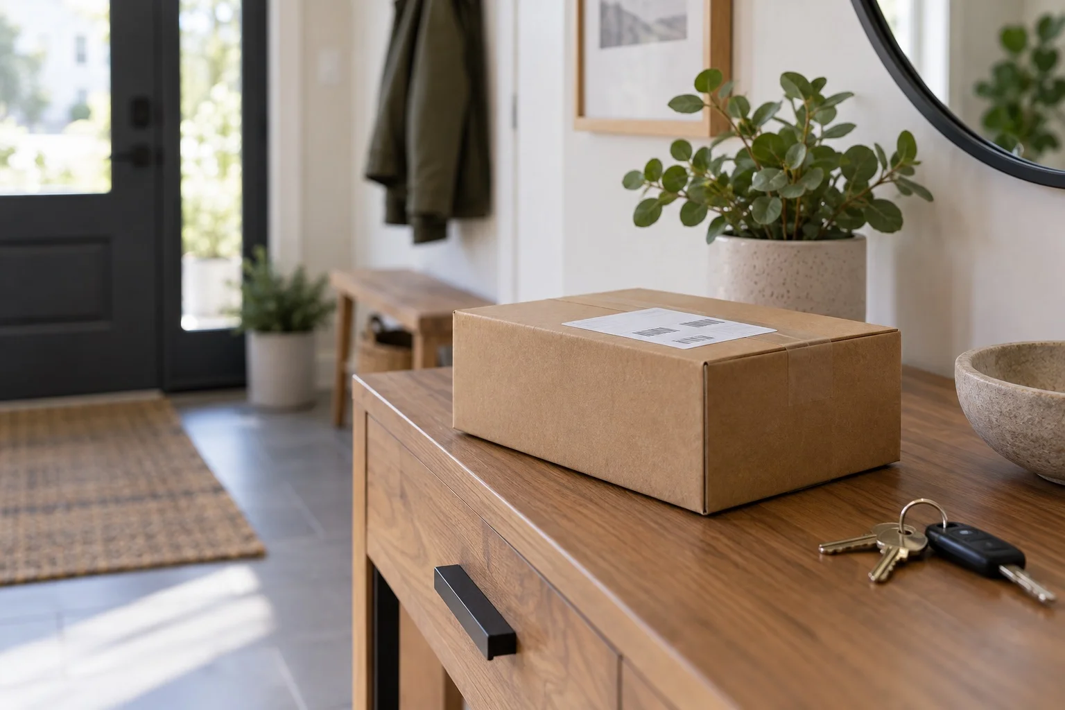 Plain brown parcel ready for discreet home shipping
